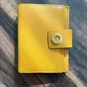 Celine Yellow Textured Leather Agenda Cover with Gold-Tone Snap